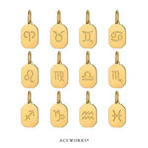 Amuleto con Signo Zodiacal |   Colgante de Acero Inoxidable con Baño de Oro PVD de 18K con Signo Zodiacal para Venta al por Mayor - Impermeable, Hipoalergénico, Sin Deslustre - Product Image 4