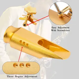 Boquilla Profesional Avanzada para Saxofón Soprano Estilo Durg-a, Boquilla Vintage para Instrumentos de Viento, con Deflector de Sonido para Jazz, R&B y <span class=keywords><strong>Rock</strong></span> & <span class=keywords><strong>Roll</strong></span> - Product Image 3