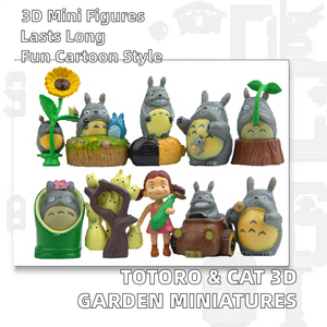 Mi vecino Totoro 3D miniaturas muñeca nuevos diseños gato de dibujos animados girasol Mini musgo Micro paisaje decoración plástico duradero - Product Image 2