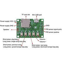 Kit de lecture vocale de musique MP3 Module d'enregistrement sonore avec capteur infrarouge PIR Support USB Télécharger la carte TF Bricolage Boutique Bienvenue