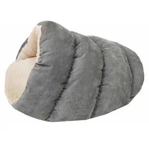 Wholesale Luxury Plush Material Soothing Comfortable Slipper Cuddle Cave for Dogs Dropshipping Cat Bed