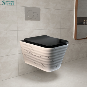 SADYI High-end One-Piece Wall Mounted WC Toilet Bowl <strong>White</strong> <strong>Black</strong> Marble Hanging <strong>Bathroom</strong> Ceramic Wall Hung Toilets - Product Image 3