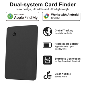 Localisateur Traceur GPS sans Fil <span class=keywords><strong>Compatible</strong></span> Android iOS <span class=keywords><strong>Google</strong></span> Localiser Mon Appareil Porte-Cartes Intelligent Plus Fin pour Portefeuille Type Air Tag - Product Image 2