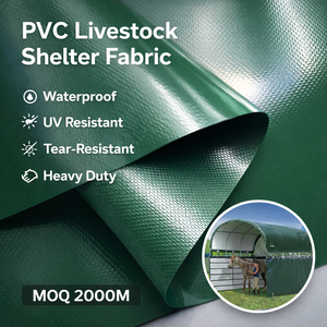 Bâche en vinyle PVC double face flexible, résistante aux intempéries, aux déchirures et aux UV, 650 g/m², pour abri du bétail - Product Image 1