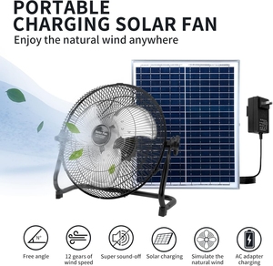 พัดลมโซลาร์ชาร์จไฟได้ 12v 24v AC พร้อมแบตเตอรี่ พัดลมเพดานโซลาร์ 15w พัดลมระบายความร้อนพลังงานแสงอาทิตย์ ใช้ไฟ 12 - Product Image 2