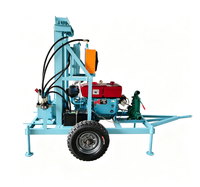 Machine de forage de puits d'eau domestique mobile sur roues