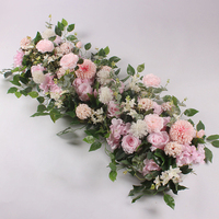 Chemin de table en fleurs de soie rouges, fleurs artificielles pour centre de table de mariage, chemin de table en roses rouges