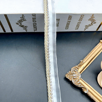 Vente directe usine : Ruban tissé mère-en-enfant en fil d'or et d'argent avec strass pour vêtements et accessoires textiles de maison
