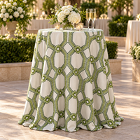 Nappe de table de mariage de luxe, nappe personnalisée à motif végétal, nappe en lin et polyester, nappe ronde pour mariage, fête d'anniversaire