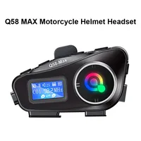 Casque de moto Q58MAX avec écran LCD, partage de musique MP3, radio FM, fonction talkie-walkie, étanche IP65