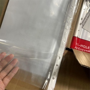 Grosir harga yang baik kualitas baik tahan air halus bening plastik 11 lubang longgar daun pp lembar pelindung untuk dokumen - Product Image 4