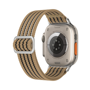 Correa deportiva de nailon transpirable y elástica para IWatch Series Ultra 49mm 41 42 45 40 44, correa de reloj con soporte trenzado de tela. - Product Image 4