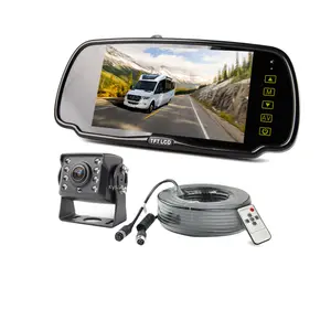 7"TFT-LCD Clip Mirror Monitor 12V 24V For HD CAR Truck Rear View Backup Camera