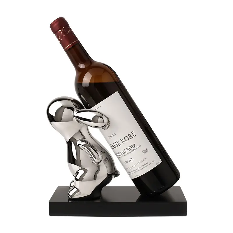 Yaratıcı tavşan şarap rafı yan sayaç dekorasyon şarap bardağı vitrin rafı