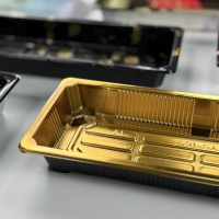 Conteneur d'emballage pour sushis avec couvercle transparent en PET, plateau en plastique épaissi, design japonais luxueux pour buffet, fête, restauration, sucre