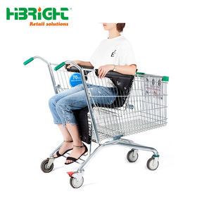 Chariot de courses pour enfants avec siège intégré - Chariot de courses de supermarché sécurisé en acier métallique avec structure en maille et roulettes - Product Image 6