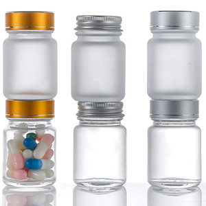 High Borosilicate 50ml Custom Clear Frosted Glass Capsule Bottle Pill Bottle Capsule Empty Bottle with Screw <strong>Cap</strong> - Product Image 4