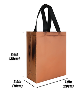 Personalizado Reciclado Ouro Metálico Não Tecido Gift Bag Rose Gold Non Woven Shopping Bag - Product Image 6