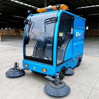 ConTour Nouveau Balayeuse autoportée électrique haute pression 48V avec cabine entièrement fermée, Nettoyeur de voirie, Brosse de détartrage/décapage 2300mm
