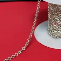 Chaîne en argent sterling 925 en gros d'usine, chaîne gourmette tournesol, fournitures de fabrication de bijoux fins pour colliers et bracelets