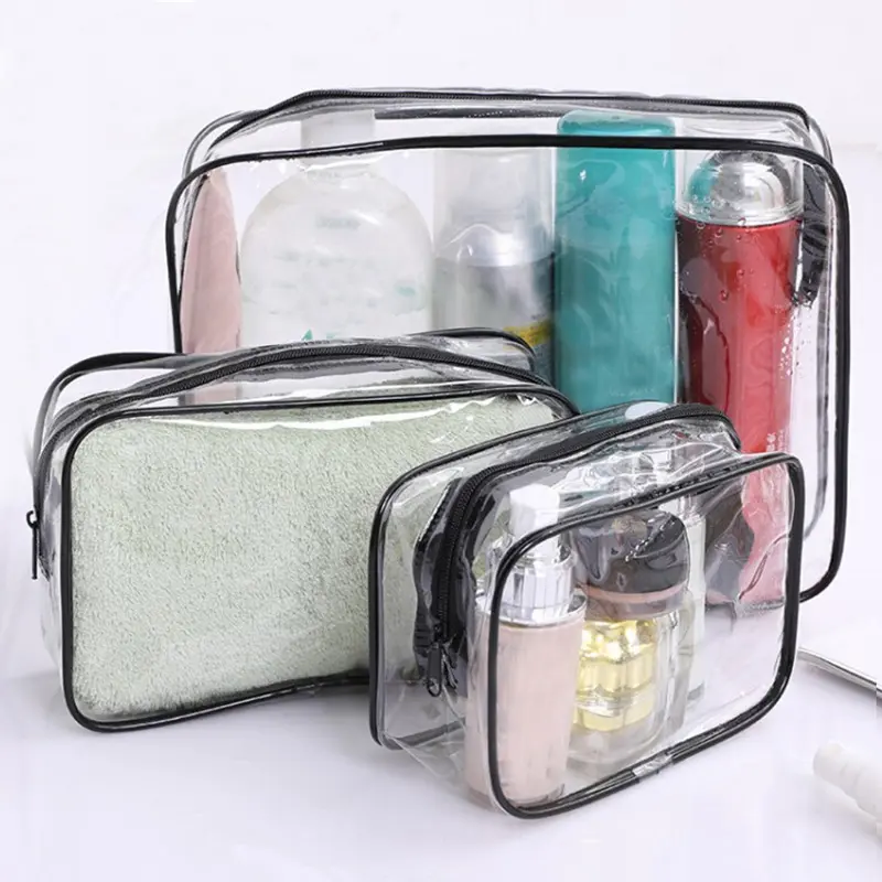 Reise transparente Kosmetik tasche PVC Frauen Reiß verschluss Make-up Taschen Beauty Case Make-up Organizer Lagerung Bad Toiletten artikel Wasch beutel