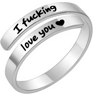 Anillos de Promesa Hope Rings Keep Love You, Ajustables, de Plata, Oro, Oro Rosa y Negro, Hipoalergénicos, de Acero Inoxidable 304 para Mujer - Product Image 1