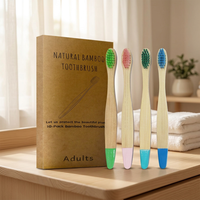 Brosses à dents écologiques biodégradables en bambou à poils en microfibre doux pour les dents sensibles