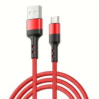 Câble USB en nylon tressé de 1 m, USB vers Type C, charge rapide 3A, alliage d'aluminium, TPE, câble de données USB
