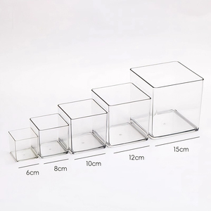 Pots de fleurs en acrylique <span class=keywords><strong>Transparent</strong></span> épaissi plantes vertes hydroponiques carrées tulipes Arrangement succulent petites boîtes en plastique carrées - Product Image 6