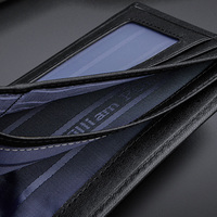 Dompet Lipat Dua Pria WilliamPOLO Kulit Sapi Asli Multi Slot Kartu Dompet Pendek Kasual Bisnis Untuk Pria