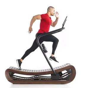 Wood Frame New Wooden Unpowered Treadmill Curved Wood Air Runner Treadmill