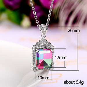 Collana con ciondolo colorato per donna, regalo di gioielli alla moda in stile vintage - Product Image 4