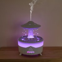 Diffuseur d'arômes en forme de goutte de pluie, humidificateur ultrasonique 350 ml, lumière LED de nuit à 7 couleurs, design de pluie tombante, humidificateur d'air à huile essentielle