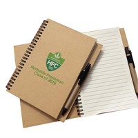 Cahier à spirale en papier recyclé Kraft avec Logo personnalisé écologique avec stylo
