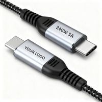 Câbles de charge Type C USB-C Type-C 240W 100W 5A Chargeur rapide rapide Câble de données USBC Tressé 1m 2m 3m 5m Câble USB Logo personnalisé