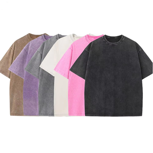 เสื้อยืดผ้าฝ้าย300Gsm 100% วินเทจเฮฟวี่เวทสำหรับผู้ชายเสื้อยืดซักแบบออกแบบได้ตามต้องการ - Product Image 1