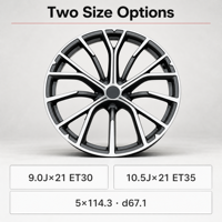 Rines Forjados de Alta Calidad de 21 Pulgadas, Acabado Mate en Gris Metálico, 5x114.3, Compatibles con Maserati Levante