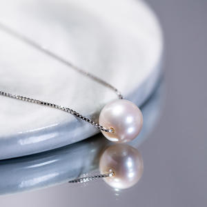 Collar de Perlas de Agua Dulce de Primera Calidad de Zhuji, 11-12 mm, con Colgante de Plata S925, Estilo Simple, Geométrico, Europeo y Americano - Product Image 2