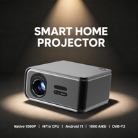 Projecteur LCD 4K Android Smart Home Cinéma AI 1000 Lumens ANSI Full HD Android 11 WiFi Haut-parleurs intégrés