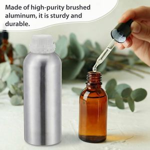 500ML 1L Aluminium Bottle Liquid Reagent Chemical Bottle with Inner Lid Seal 50ml 250ml Custom Metal Perfume <b>Package</b> Bottle - Product Image 4