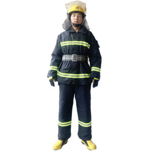 Équipement ignifuge en aramide pour la lutte contre les incendies, uniforme de <span class=keywords><strong>pompier</strong></span> conforme à la norme EN469 avec bottes, gants et casque, bleu marine, 4 couches - Product Image 1