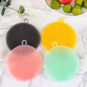 Non-Stick Silicone Dishwashing Pad Round Heat Resistant Kitchen Scouring Pad - Product Image 4