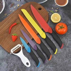 6 Pieces Stainless Steel Chefs <b>Knives</b> <b>Set</b> Nonstick Coated <b>Sharp</b> <b>Knife</b> <b>Set</b> Peeler Kitchen <b>Knife</b> for Cutting Meat Fruit - Product Image 3