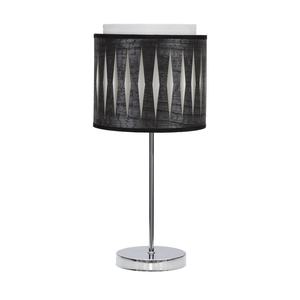 Lampe de table en chrome et bois noir, 1xe14, dimensions 42x17x17 cm, idéale pour l'éclairage décoratif et les environnements modernes. - Product Image 1