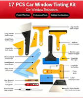 Kit d'outils complet pour l'application de film teinté sur vitres de voiture As Brand, avec pistolet thermique, boîte de rangement, raclettes et films protecteurs transparents pour changement de couleur