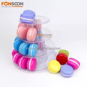 Suporte de Torre de Macarons de 4 Camadas em PVC Transparente para Exibição de Doces em Festas de Casamento - Product Image 2