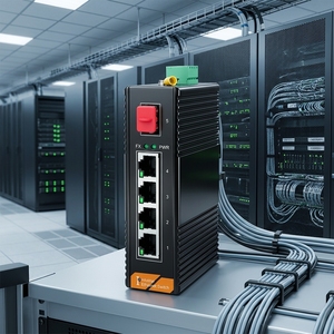 Convertidor de Medios Ethernet Industrial SFP 4 RJ45 10/100Mbps IP40 Antiestático 1Gbps Full/Half de 5 Puertos Molde Privado SH - Product Image 2