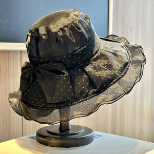 Chapeau large à la mode pour femme avec nœud, chapeau de pêcheur pour femme, chapeau de soleil à large bord avec dentelle, chapeau pare-soleil - Product Image 6