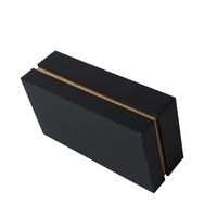 Boîte cadeau rectangulaire noire et or avec couvercle et base, personnalisable, de qualité supérieure