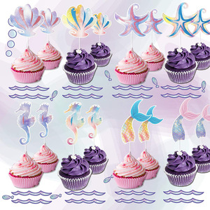 Ensemble de guirlandes en papier pailleté Nicro, <span class=keywords><strong>décoration</strong></span> de fête d'<span class=keywords><strong>anniversaire</strong></span> ou de baby shower sur le thème de la <span class=keywords><strong>sirène</strong></span>, couleur violette - Product Image 5